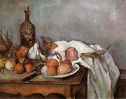 Paul Cezanne Onions and Bottle France oil painting reproduction